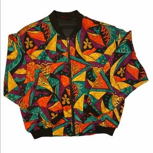 Vintage 80’s Bomber Jacket with Shoulder Pads